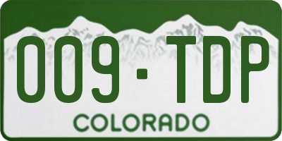 CO license plate 009TDP