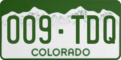 CO license plate 009TDQ