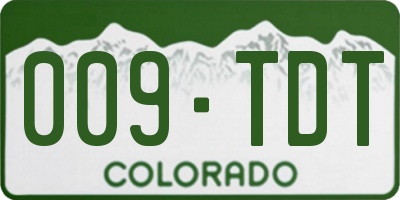 CO license plate 009TDT