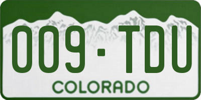 CO license plate 009TDU