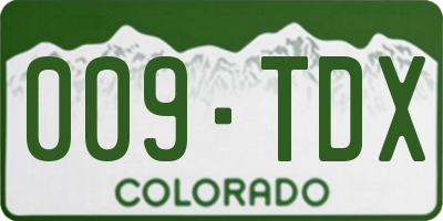 CO license plate 009TDX