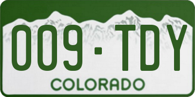 CO license plate 009TDY