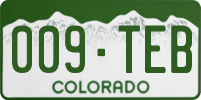 CO license plate 009TEB