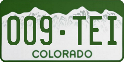 CO license plate 009TEI