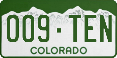 CO license plate 009TEN