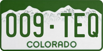CO license plate 009TEQ