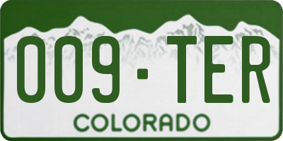 CO license plate 009TER