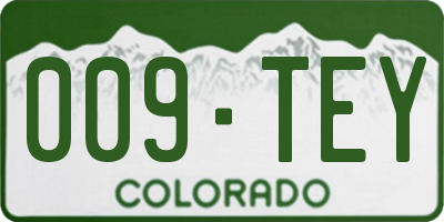 CO license plate 009TEY