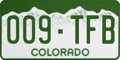 CO license plate 009TFB