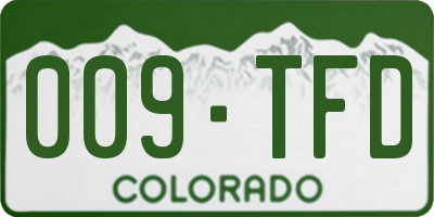 CO license plate 009TFD