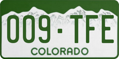 CO license plate 009TFE