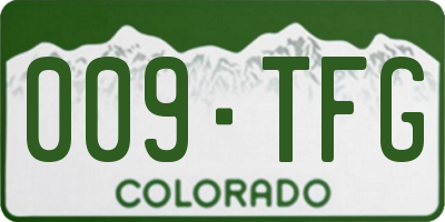 CO license plate 009TFG