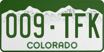 CO license plate 009TFK