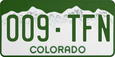 CO license plate 009TFN