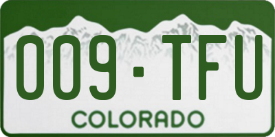 CO license plate 009TFU