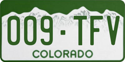 CO license plate 009TFV