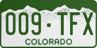 CO license plate 009TFX