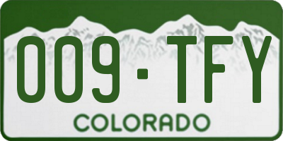 CO license plate 009TFY