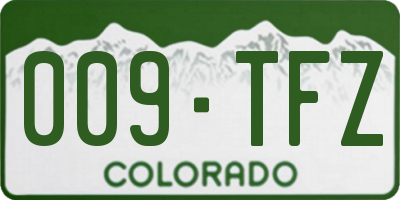 CO license plate 009TFZ