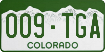 CO license plate 009TGA