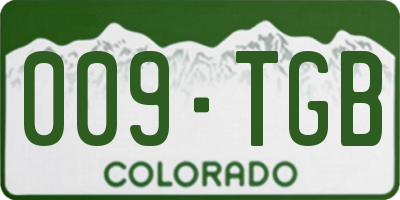 CO license plate 009TGB