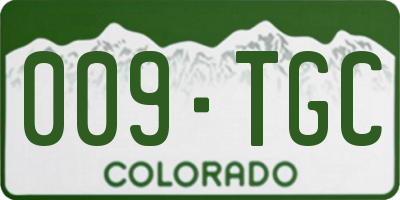 CO license plate 009TGC