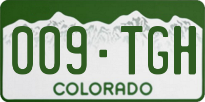 CO license plate 009TGH