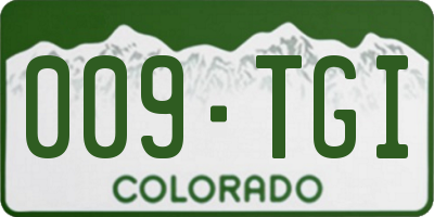 CO license plate 009TGI