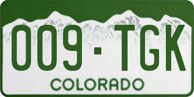 CO license plate 009TGK
