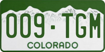 CO license plate 009TGM