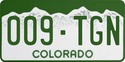 CO license plate 009TGN