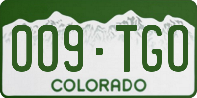 CO license plate 009TGO