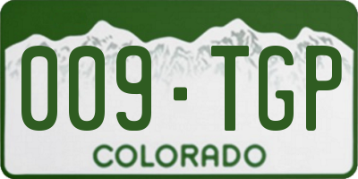 CO license plate 009TGP