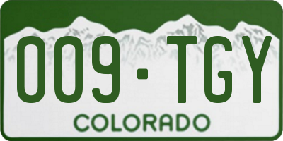 CO license plate 009TGY