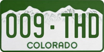 CO license plate 009THD