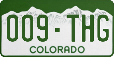 CO license plate 009THG