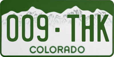 CO license plate 009THK