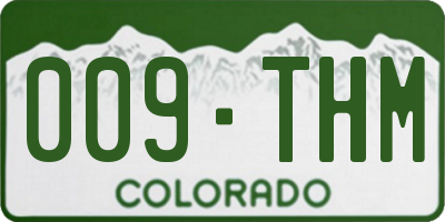 CO license plate 009THM