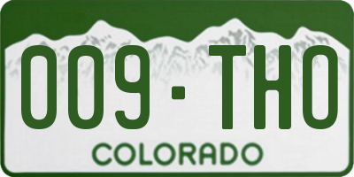 CO license plate 009THO