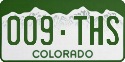 CO license plate 009THS