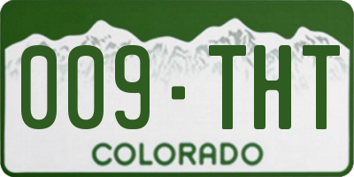 CO license plate 009THT