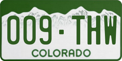 CO license plate 009THW