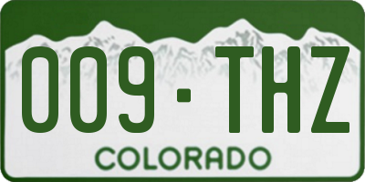 CO license plate 009THZ