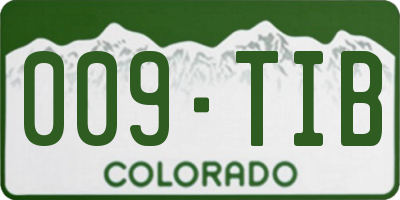 CO license plate 009TIB