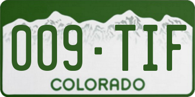 CO license plate 009TIF