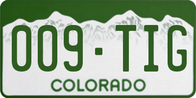 CO license plate 009TIG