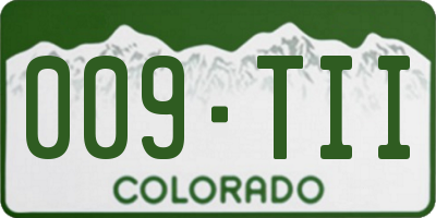CO license plate 009TII