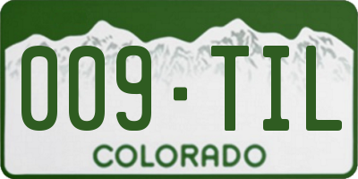 CO license plate 009TIL