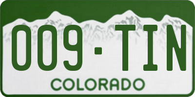 CO license plate 009TIN