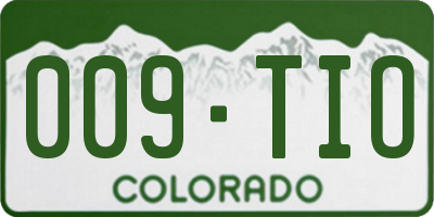 CO license plate 009TIO